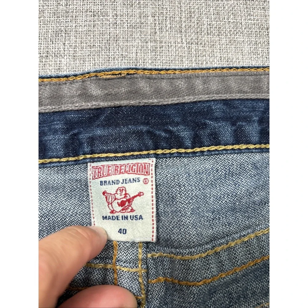 True Religion MVP Point Guard Jeans Mens Size 40x30 Made in USA Flaps Baggy Wide